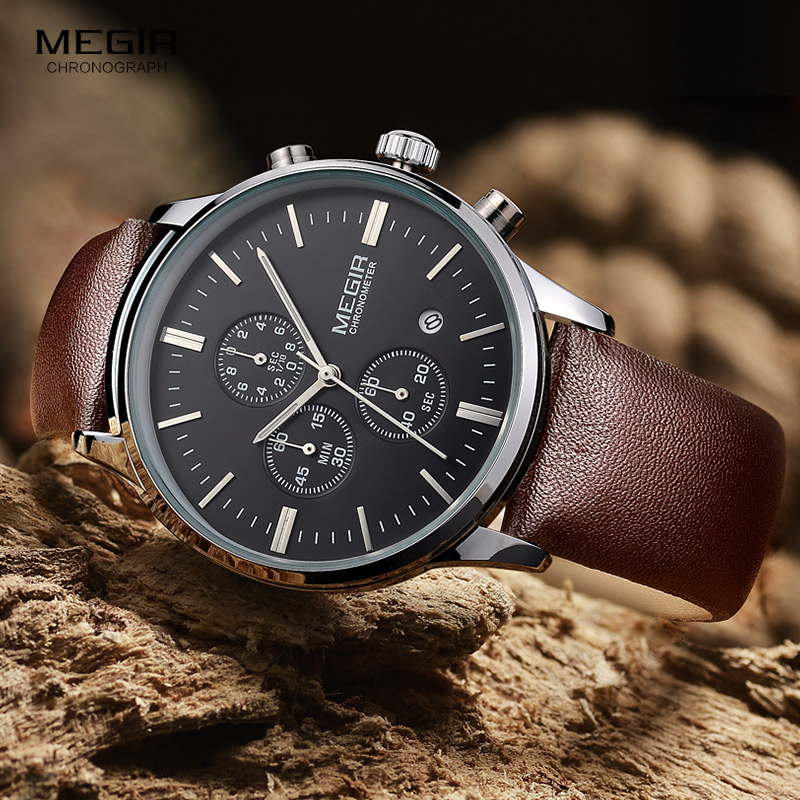 Megir quartz watches men lumin - огляд і ціна Luxury Watch Green Dial