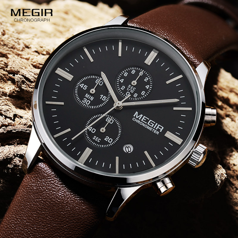 Megir quartz watches men lumin - огляд і ціна Luxury Watch Green Dial
