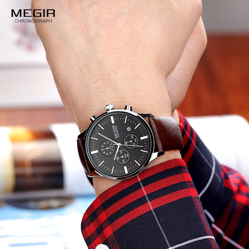 Megir quartz watches men lumin - огляд і ціна Luxury Watch Green Dial