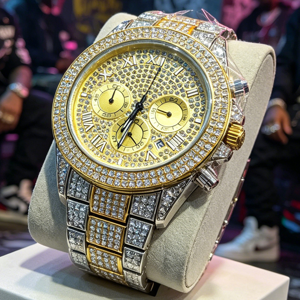 NO Logo Silver Gold Full Diamo - огляд і ціна Luxury Watch And Jewelry Brand