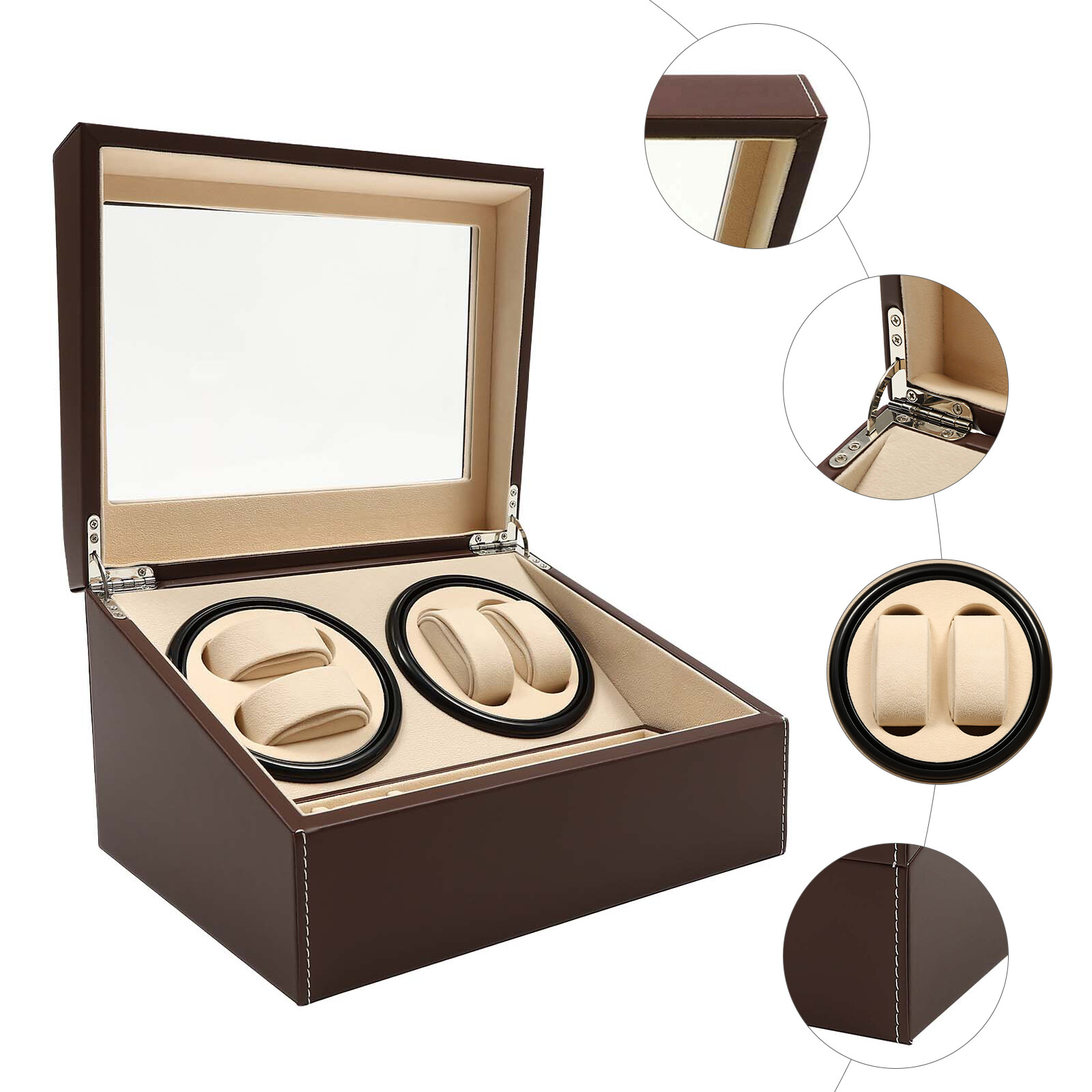 4 Winding 6 Storage Grid Mecha - огляд і ціна Luxury Watch Winder Box