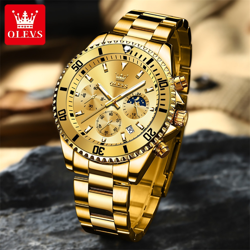 OLEVS Watch Men Top Brand Luxu - огляд і ціна Luxury Watch Green Dial