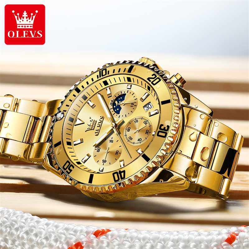 OLEVS Watch Men Top Brand Luxu - огляд і ціна Luxury Watch Green Dial