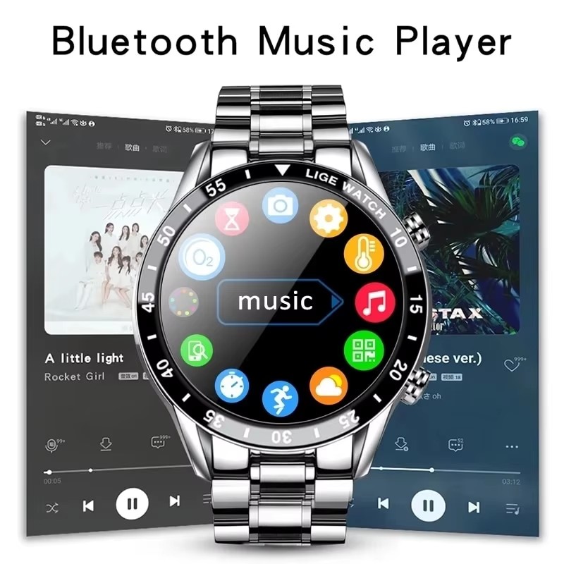 LIGE New Bluetooth Call Smart  - огляд і ціна Luxury Watch On Wrist