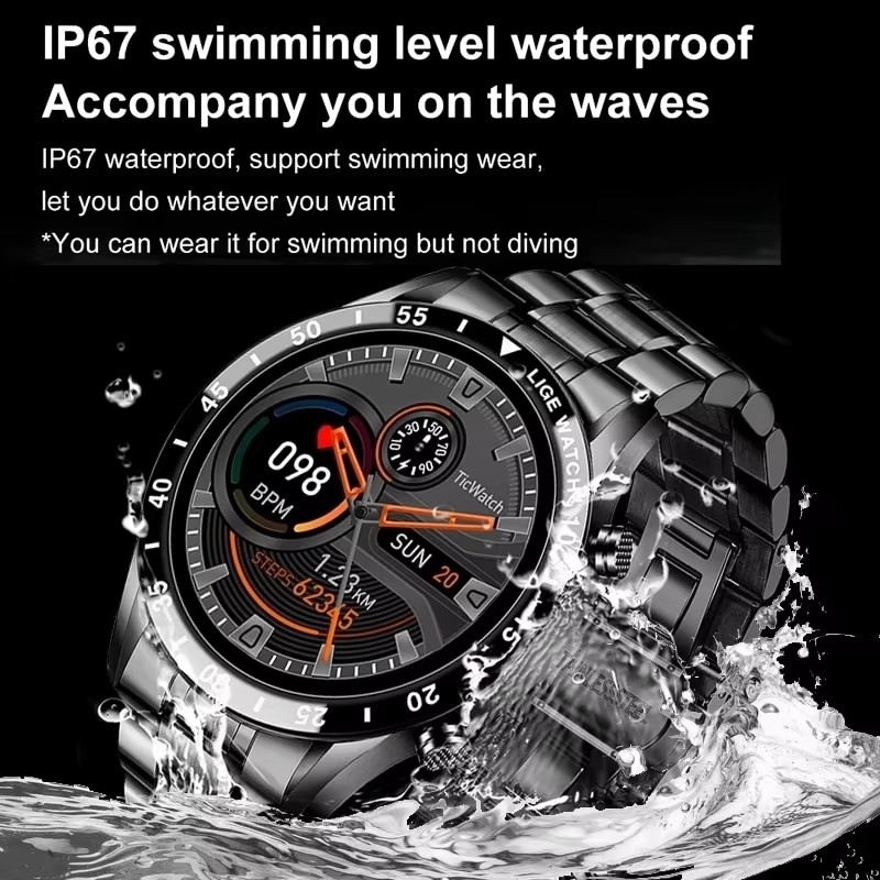 LIGE New Bluetooth Call Smart  - огляд і ціна Luxury Watch On Wrist