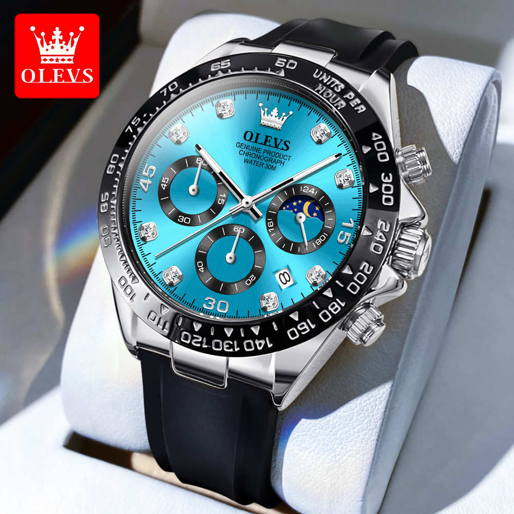 OLEVS 2875 Men's Watches Luxur - огляд і ціна Luxury Watch Green Dial