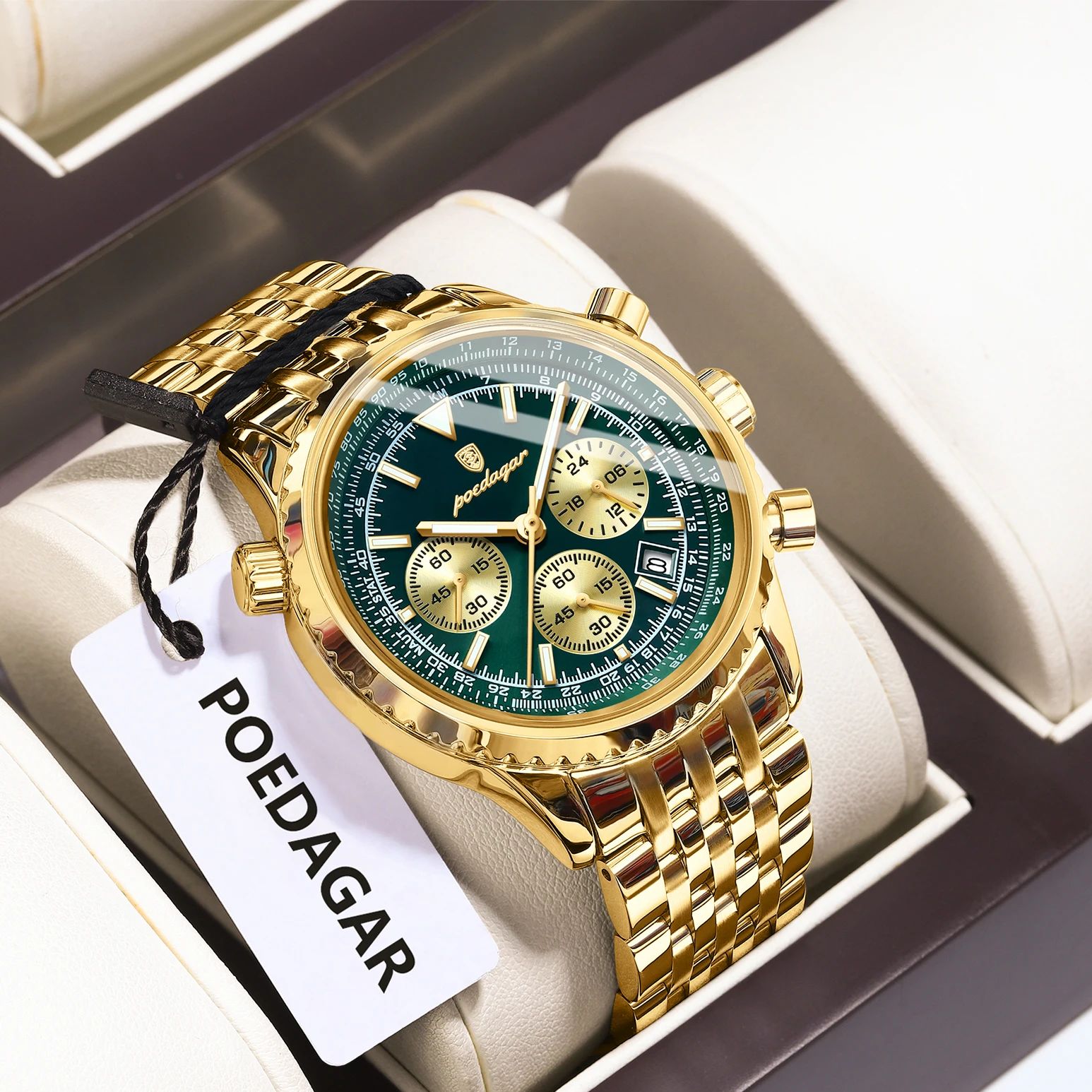 POEDAGAR Top Luxury Male Wrist - огляд і ціна Luxury Watch Green Dial