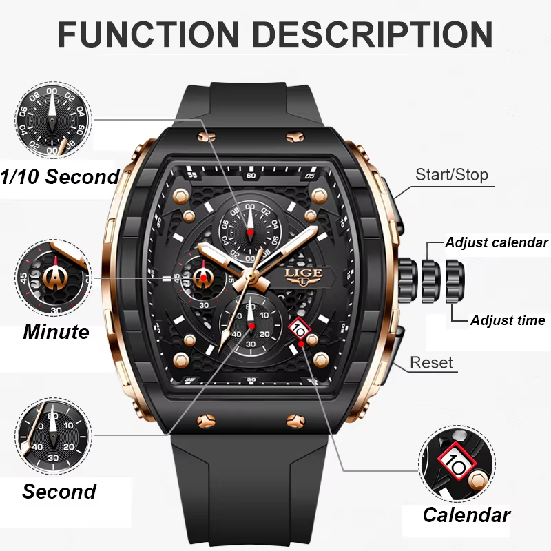 LIGE Top Brand Luxury Men Watc - огляд і ціна Luxury Watch Maker