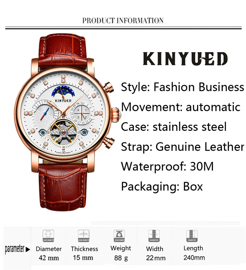 Luxury Brand KINYUED Automatic - огляд і ціна Luxury Watch On Sale