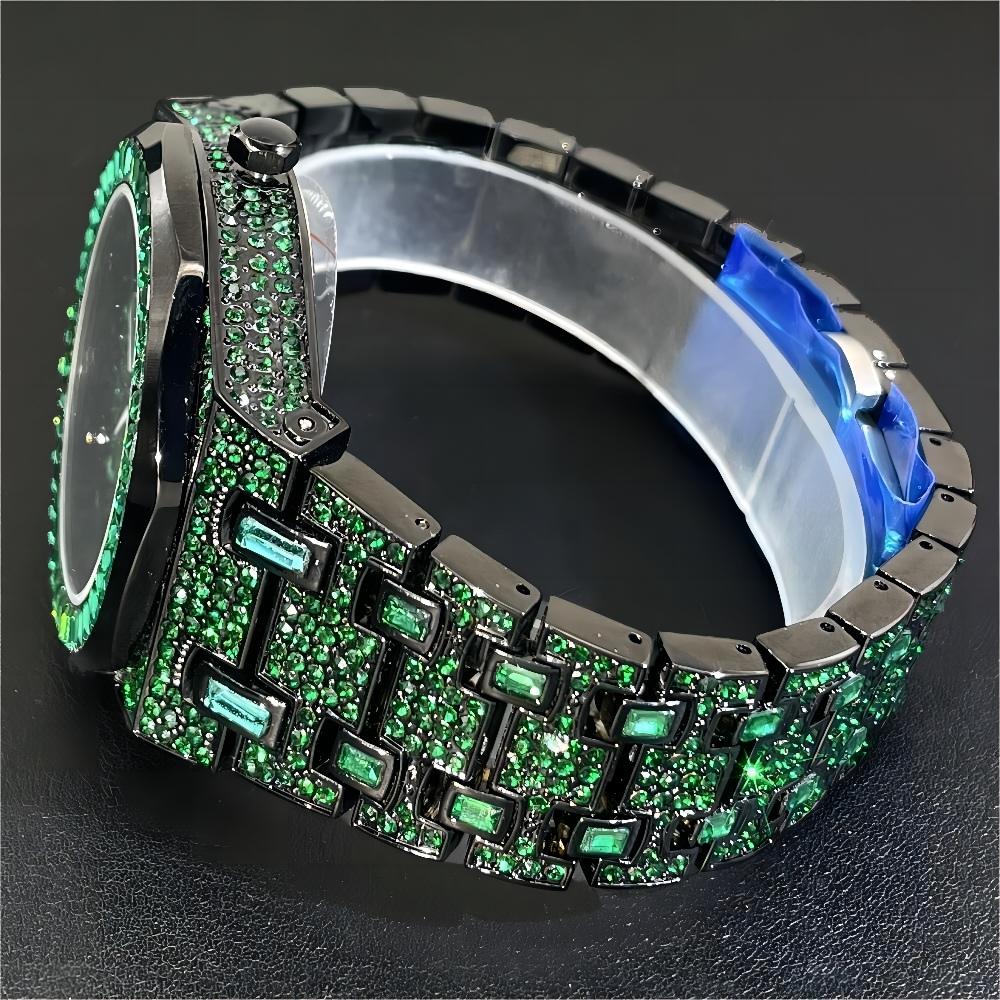 2024 Hip Hop Green Diamond Wat - огляд і ціна Luxury Watch Green Dial