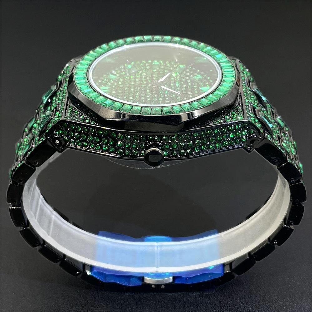 2024 Hip Hop Green Diamond Wat - огляд і ціна Luxury Watch Green Dial